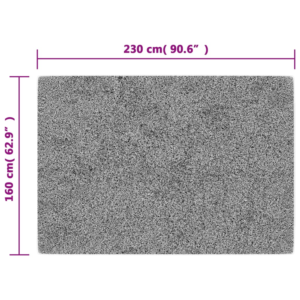 vidaXL Vaskbart teppe 160x230 cm sklisikkert grå