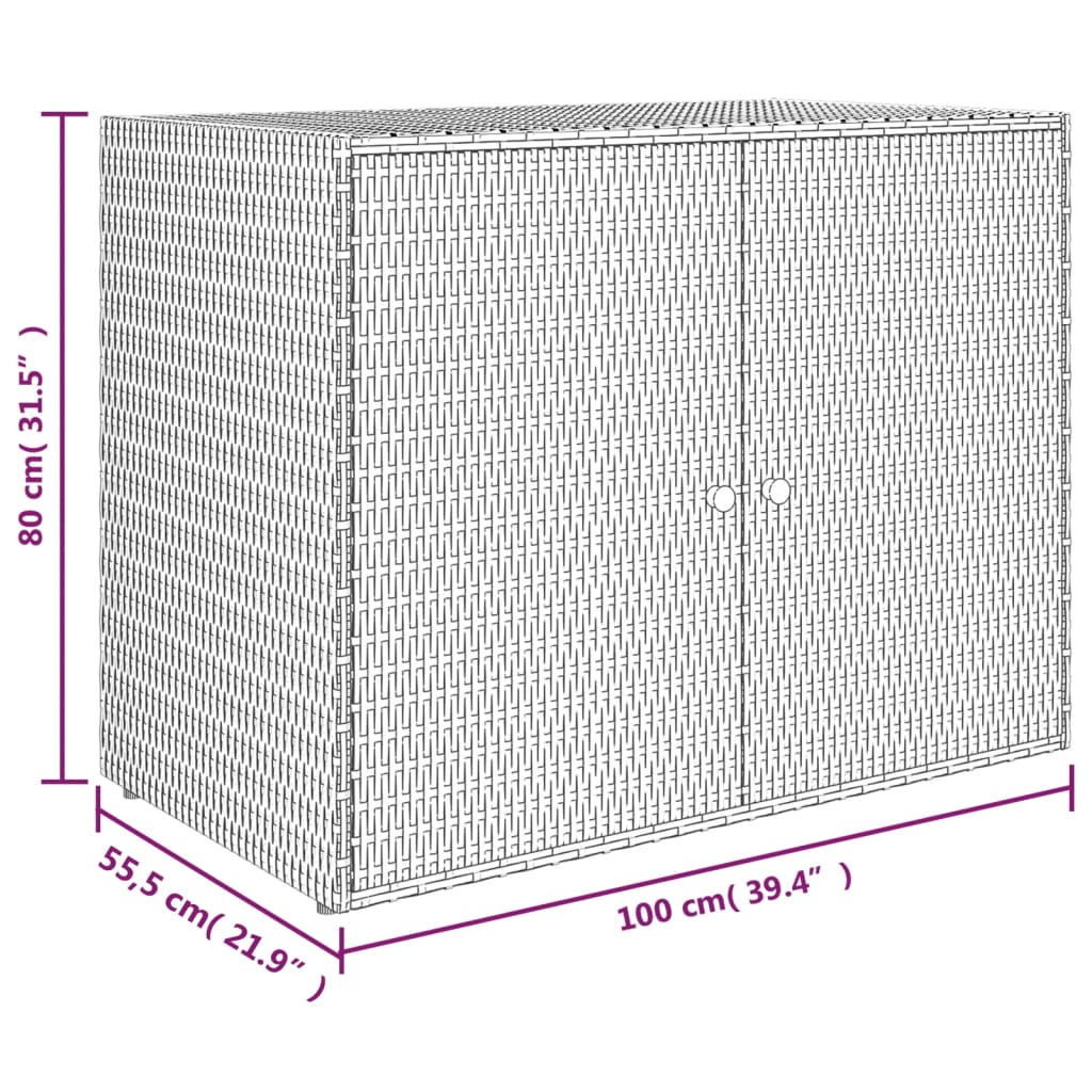 vidaXL Putekasse grå 100x55,5x80 cm polyrotting