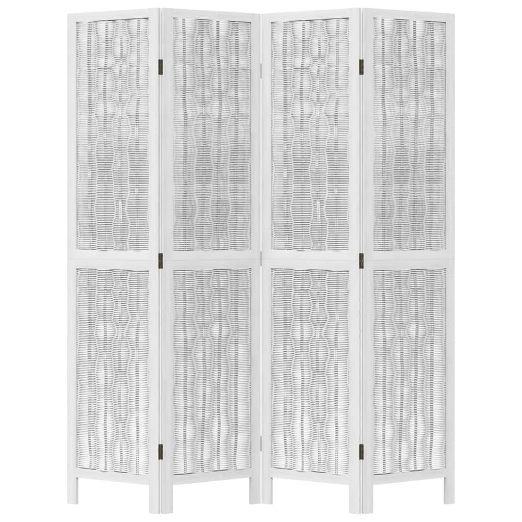vidaXL Romdeler 4 paneler hvit heltre keisertre