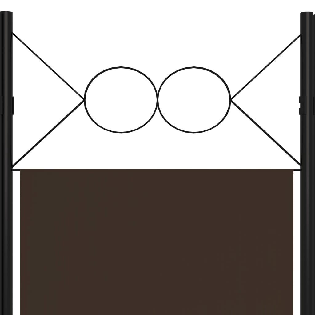 vidaXL Romdeler 5 paneler brun 200x180 cm
