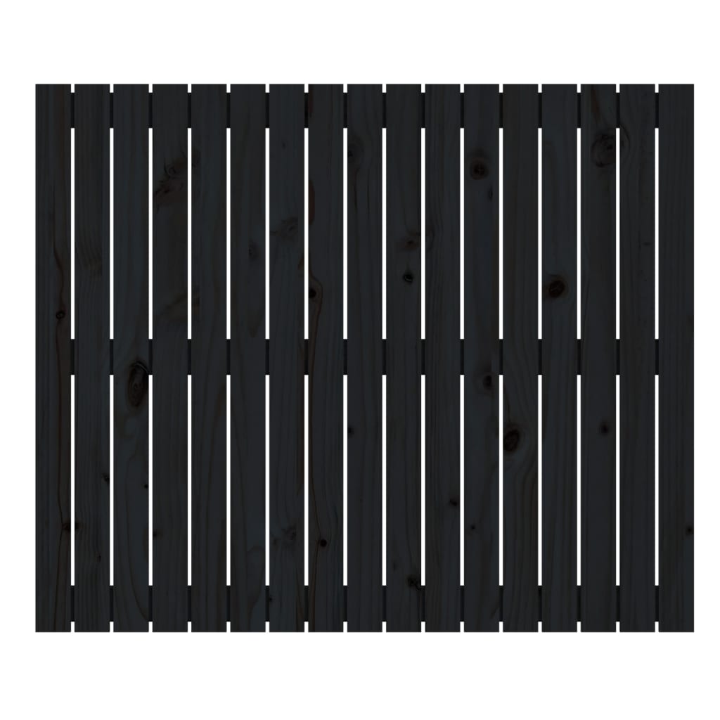 vidaXL Veggmontert sengegavl svart 108x3x90 cm heltre furu