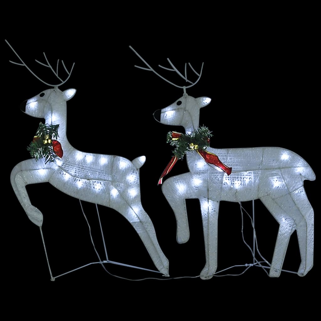 vidaXL Reinsdyr og slede julepynt 100 lysdioder utendørs hvit