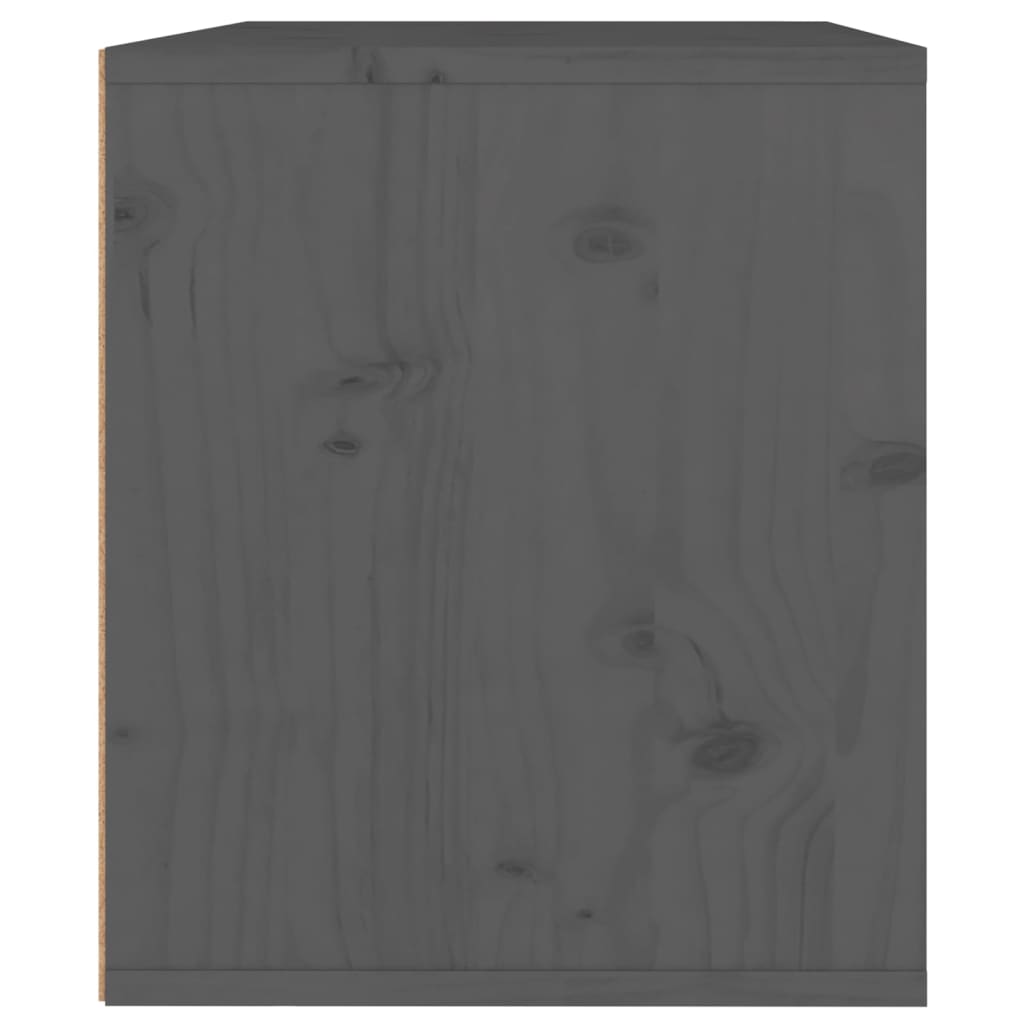 vidaXL Veggskap grå 45x30x35 cm heltre furu