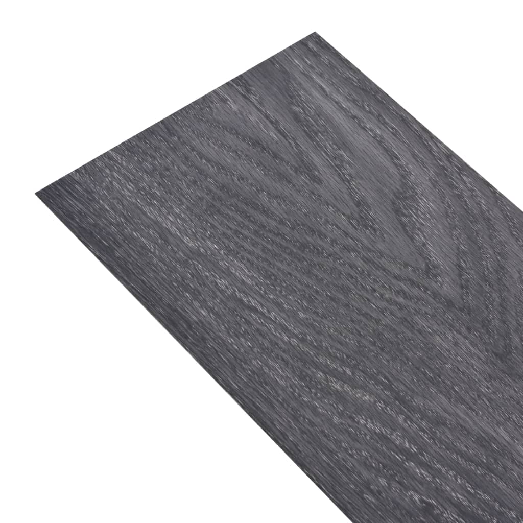 vidaXL Selvklebende PVC-gulvplanker 5,21 m² 2 mm svart og hvit