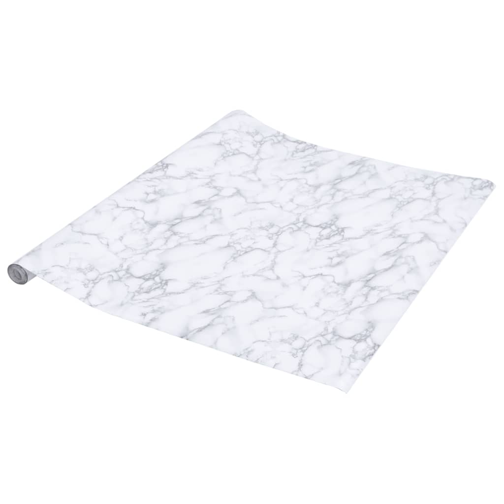 vidaXL Møbelklistremerke selvklebende marmor hvit 90x500 cm PVC
