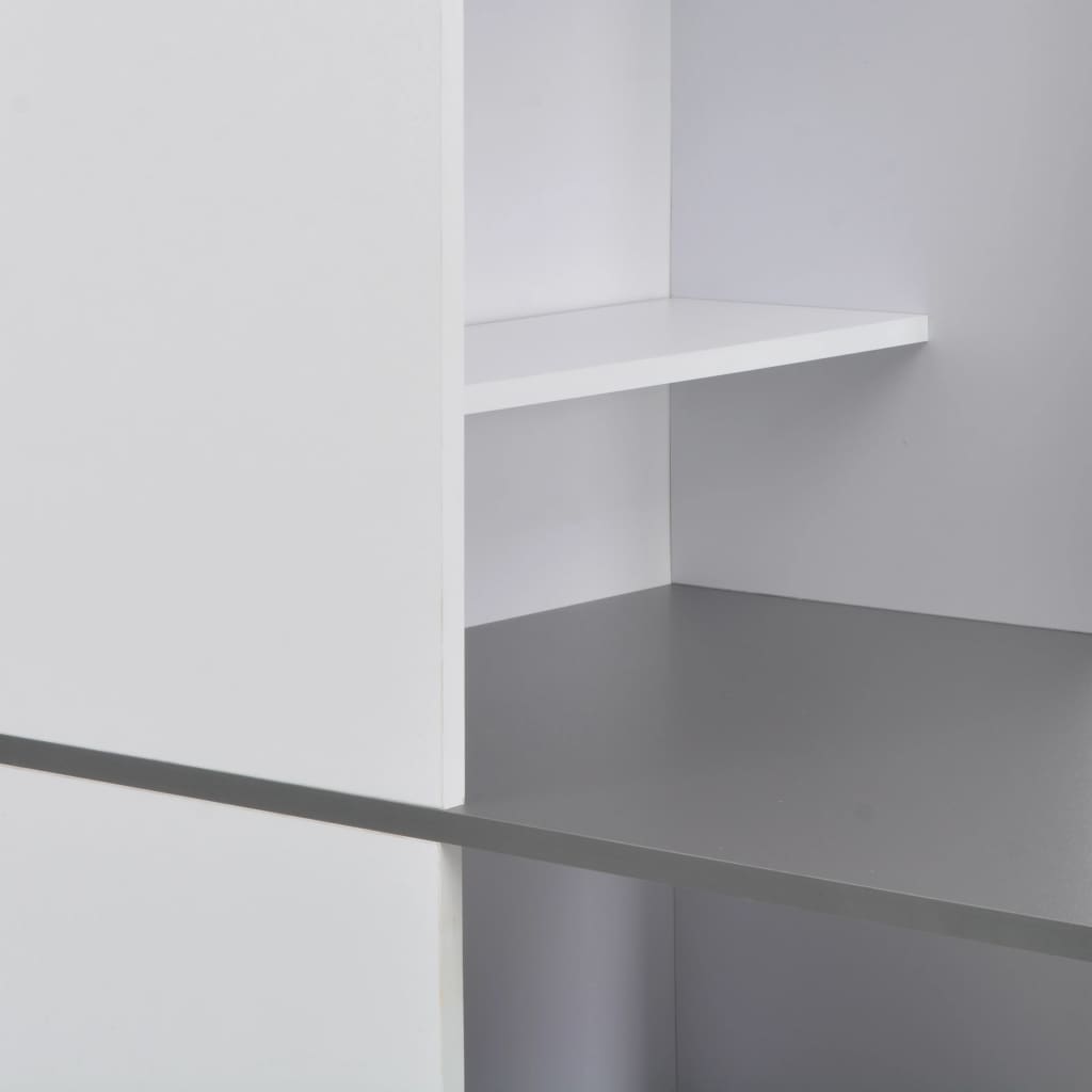 vidaXL Barbord med skap hvit 115x59x200 cm