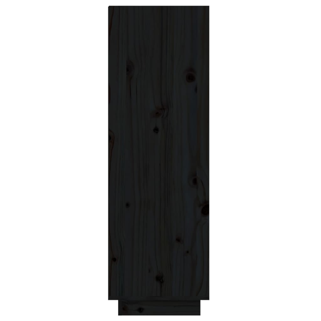 vidaXL Skoskap svart 60x34x105 cm heltre furu