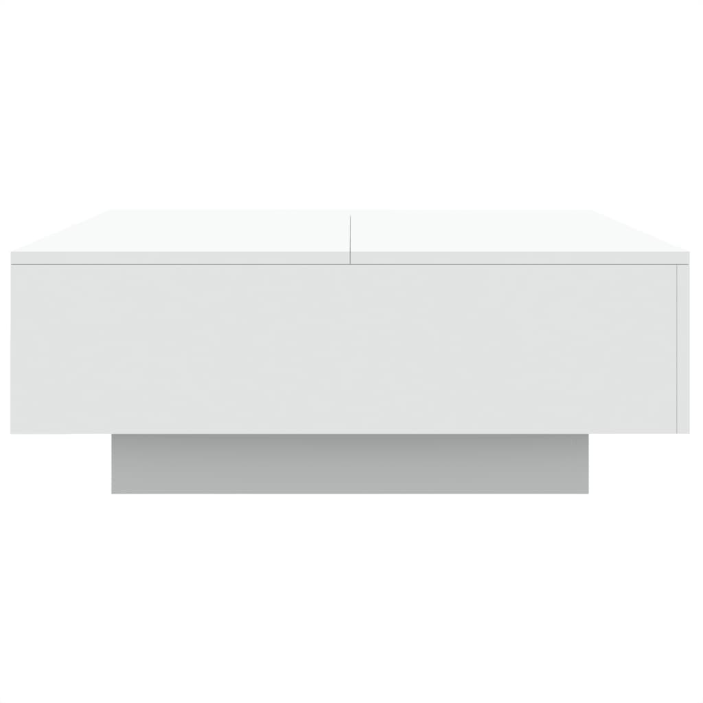 vidaXL Salongbord med LED-lys hvit 80x80x31 cm