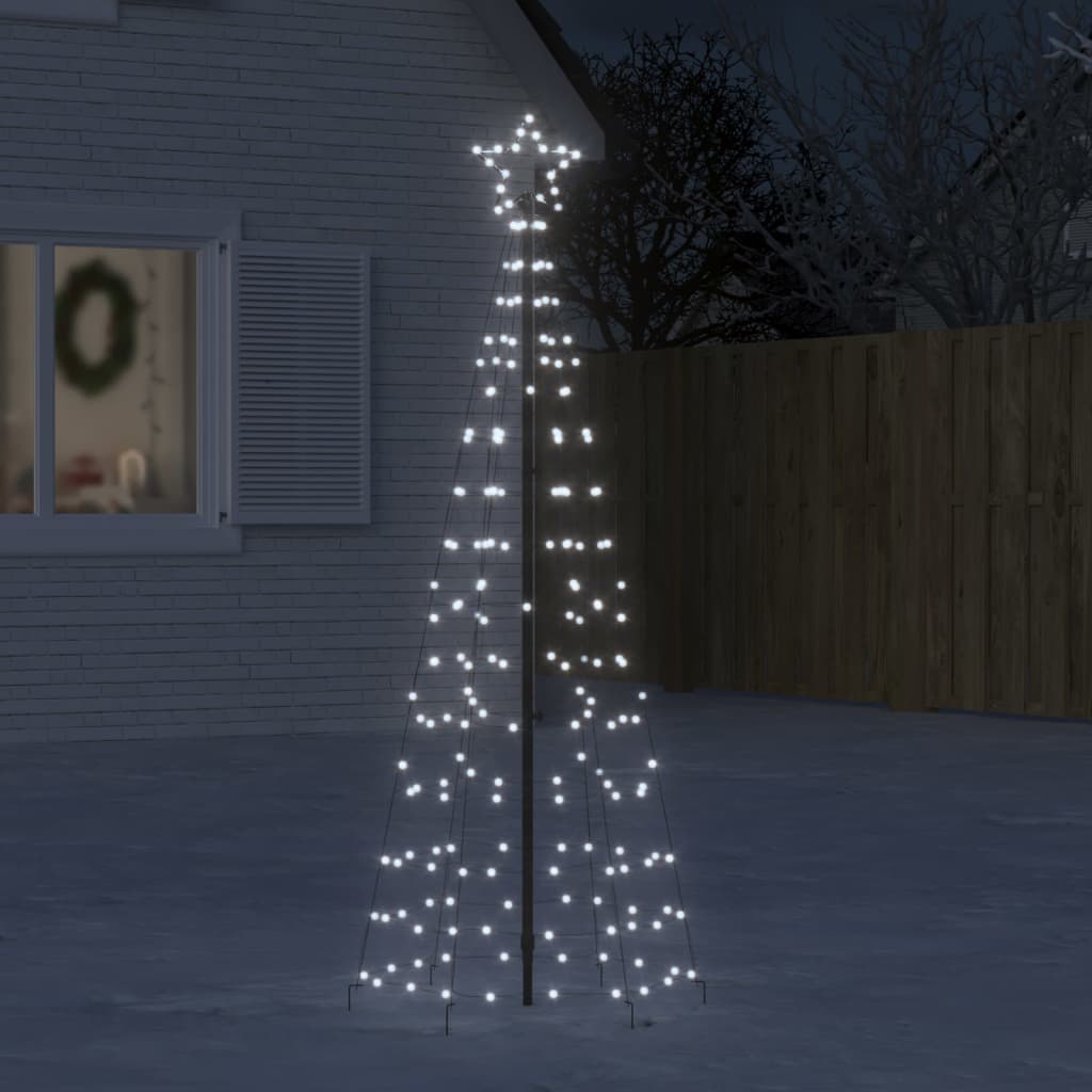 vidaXL Juletre lyskjegle med pigger 220 LED kaldhvit 180 cm