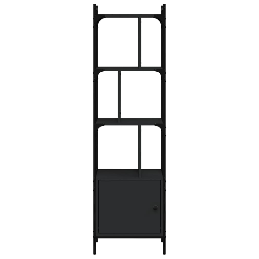 vidaXL Bokhylle med dører svart 44,5x30x154,5 cm konstruert tre