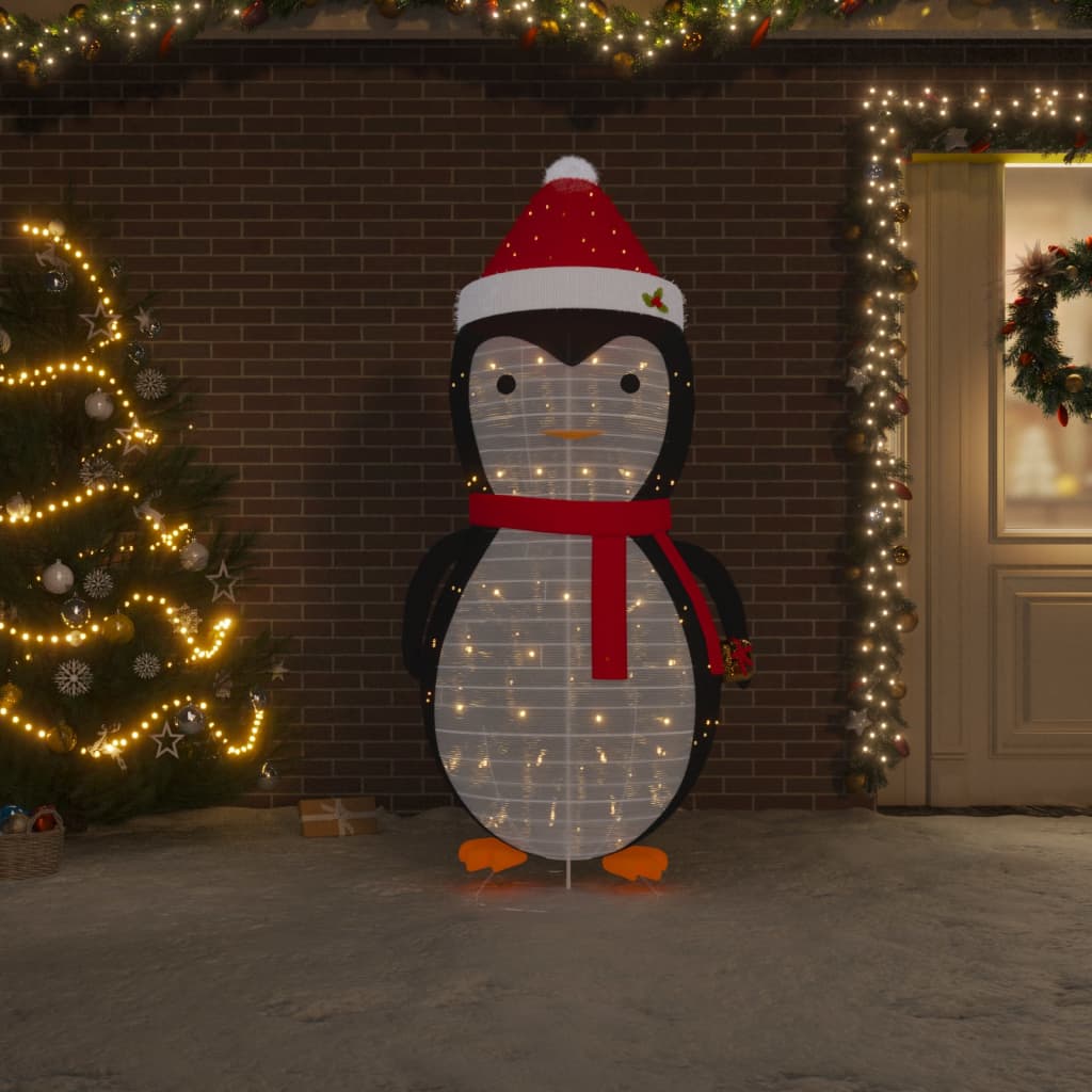 vidaXL Dekorativ pingvinfigur julesnø LED luksusstoff 180 cm