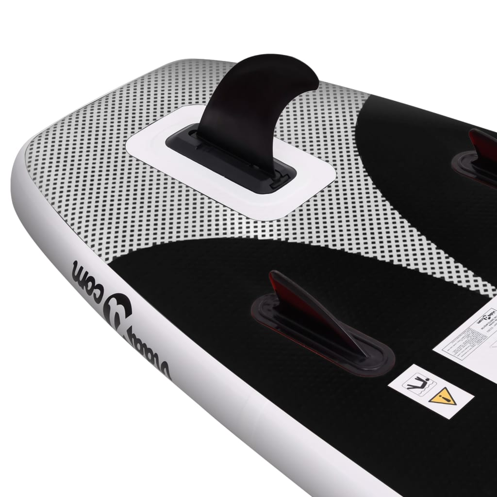 vidaXL Oppblåsbart padlebrettsett svart 360x81x10 cm