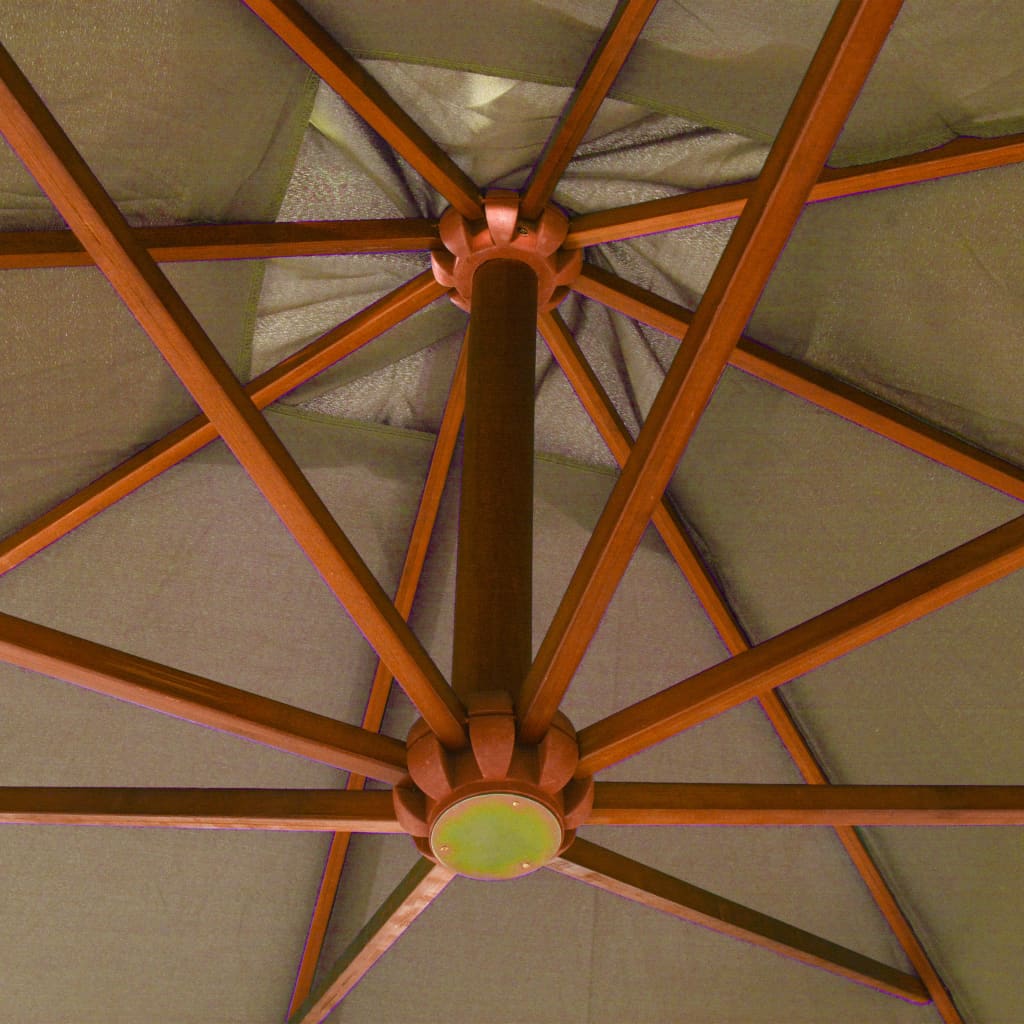 vidaXL Hengende parasoll med stolpe gråbrun 3x3 m heltre gran