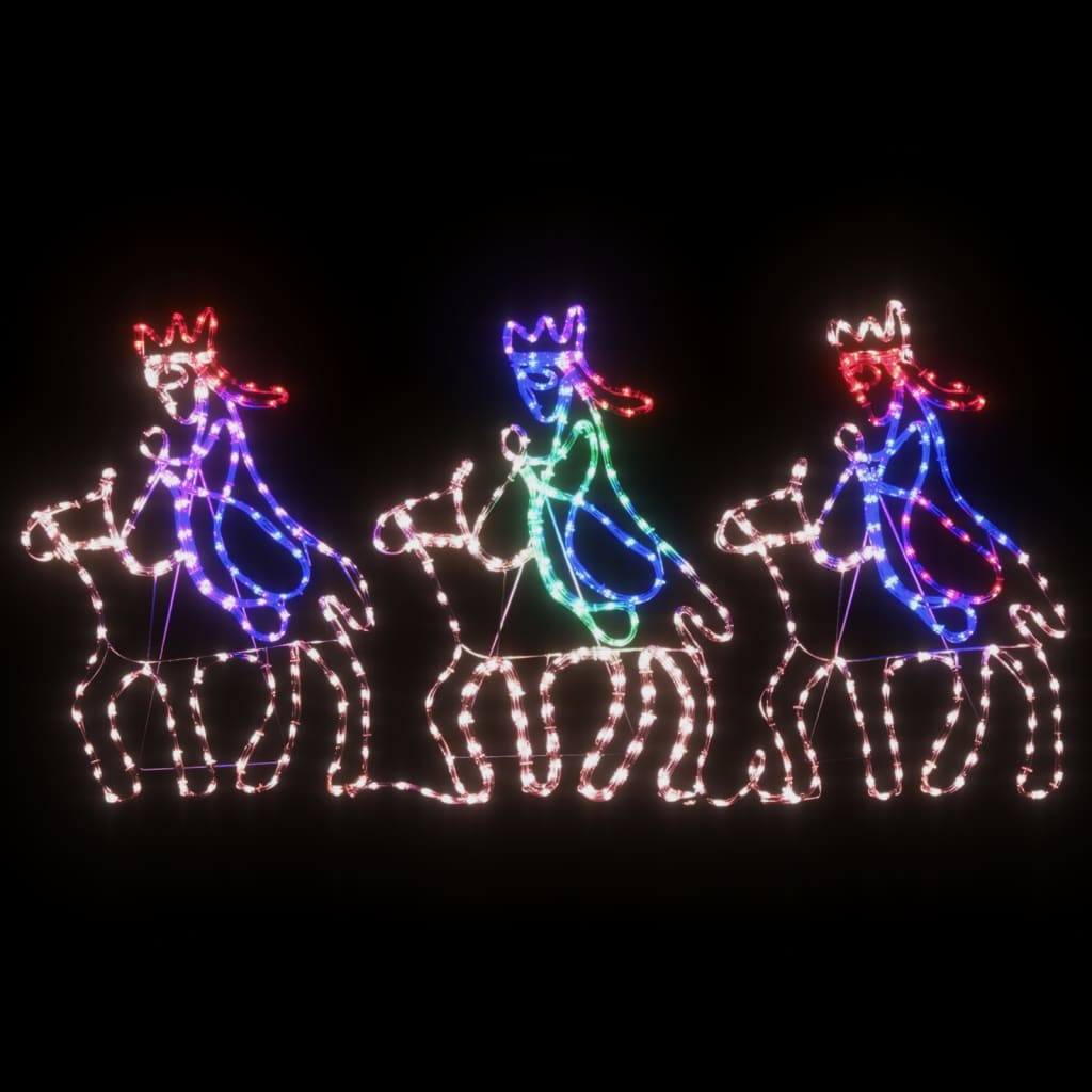 vidaXL De tre vise menn julefigur med 504 lysdioder 70x50 cm