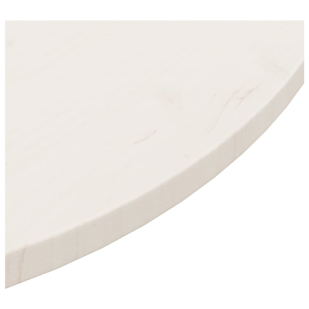 vidaXL Bordplate hvit Ø90x2,5 cm heltre furu