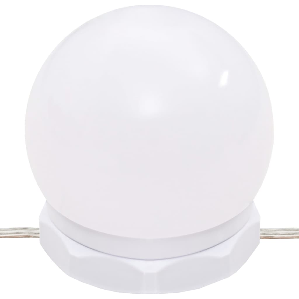 vidaXL Sminkebord med LED høyglans hvit 96x40x142 cm