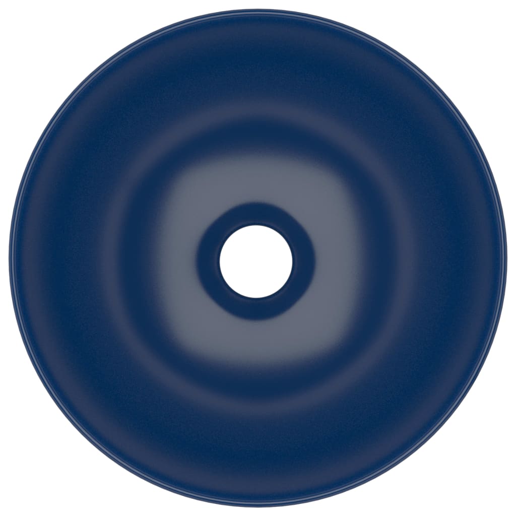 vidaXL Baderomsservant keramisk mørkeblå rund