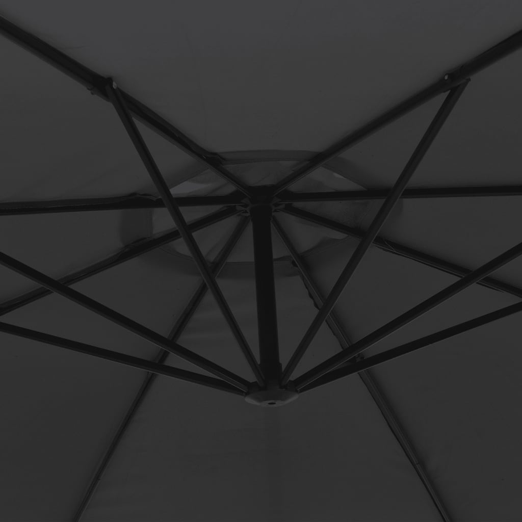 vidaXL Hengeparasoll med aluminiumsstang 350 cm svart
