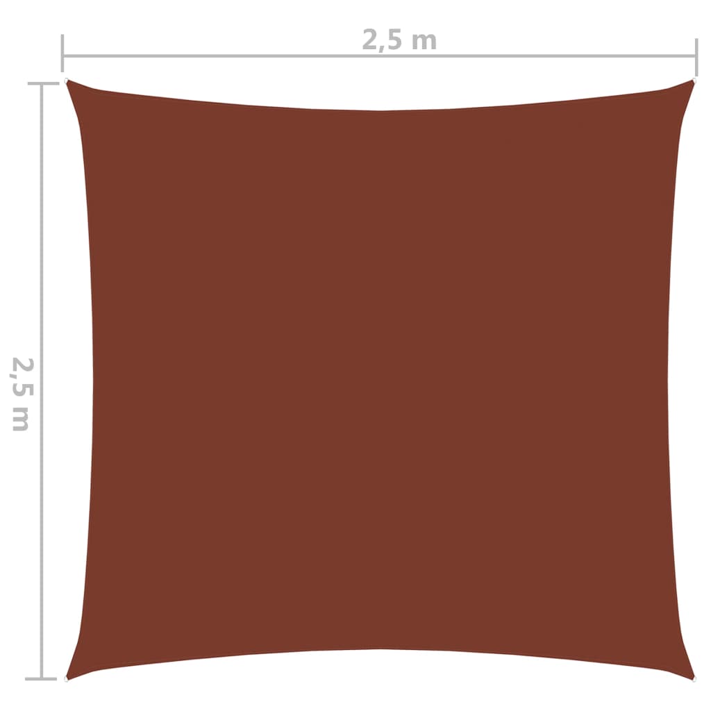 vidaXL Solseil oxfordstoff firkantet 2,5x2,5 m terrakotta