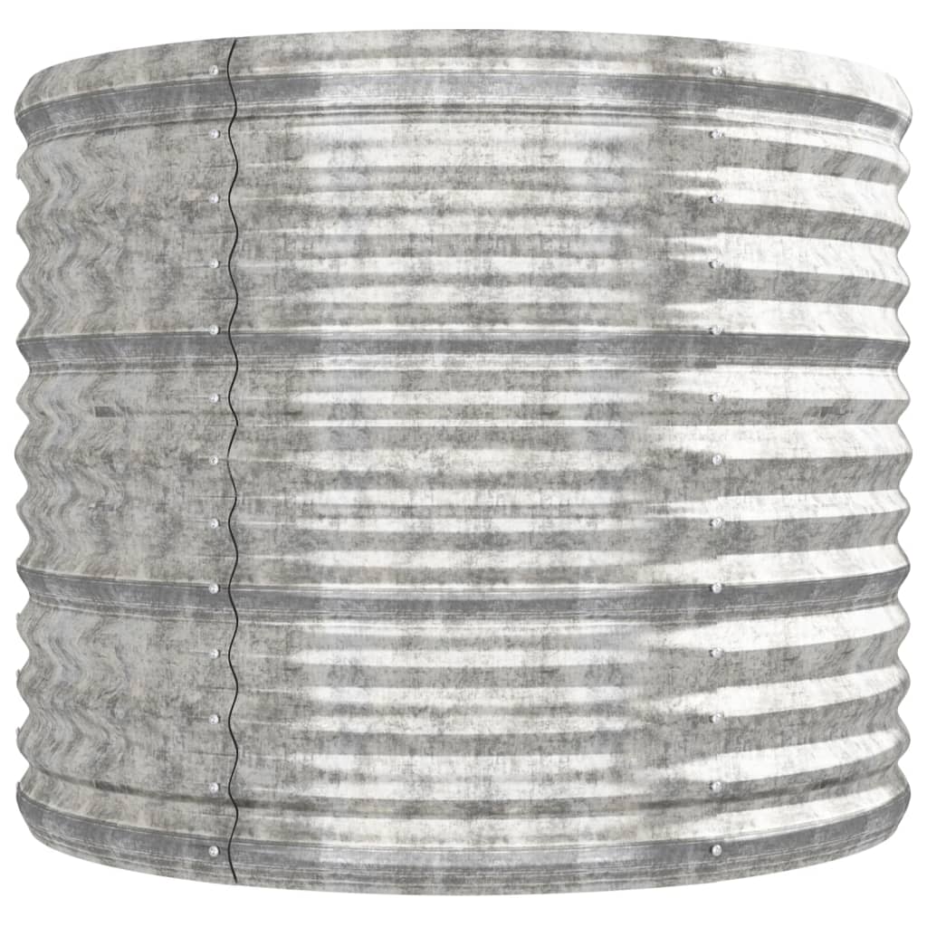 vidaXL Høybed pulverlakkert stål 296x80x68 cm sølv