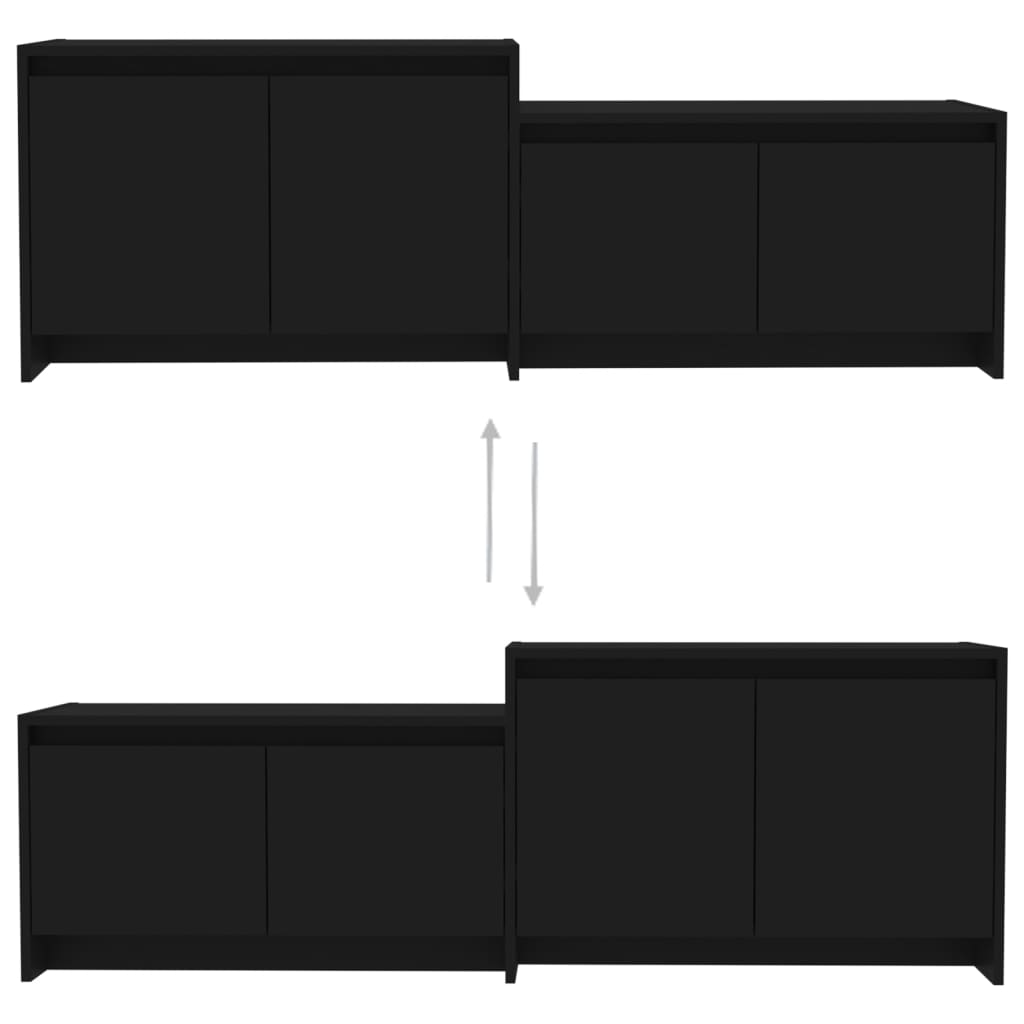 vidaXL TV-benk svart 146,5x35x50 cm sponplate