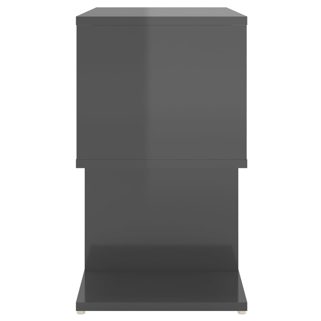 vidaXL Nattbord 2 stk høyglans grå 50x30x51,5 cm sponplate