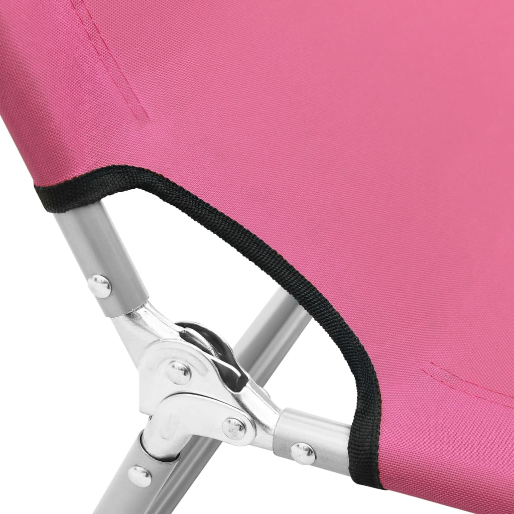 vidaXL Sammenleggbar solseng stål og stoff rosa