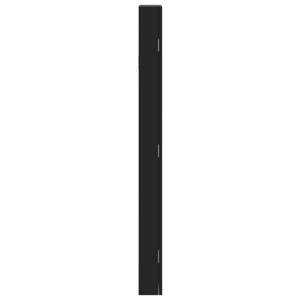 vidaXL Vegghengt smykkeskap med speil svart 30x8,5x106 cm