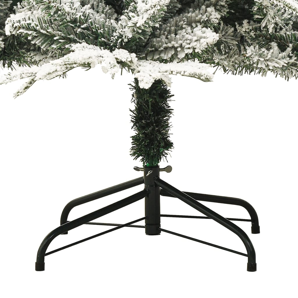 vidaXL Kunstig juletre med flokket snø grønn 210 cm PVC og PE