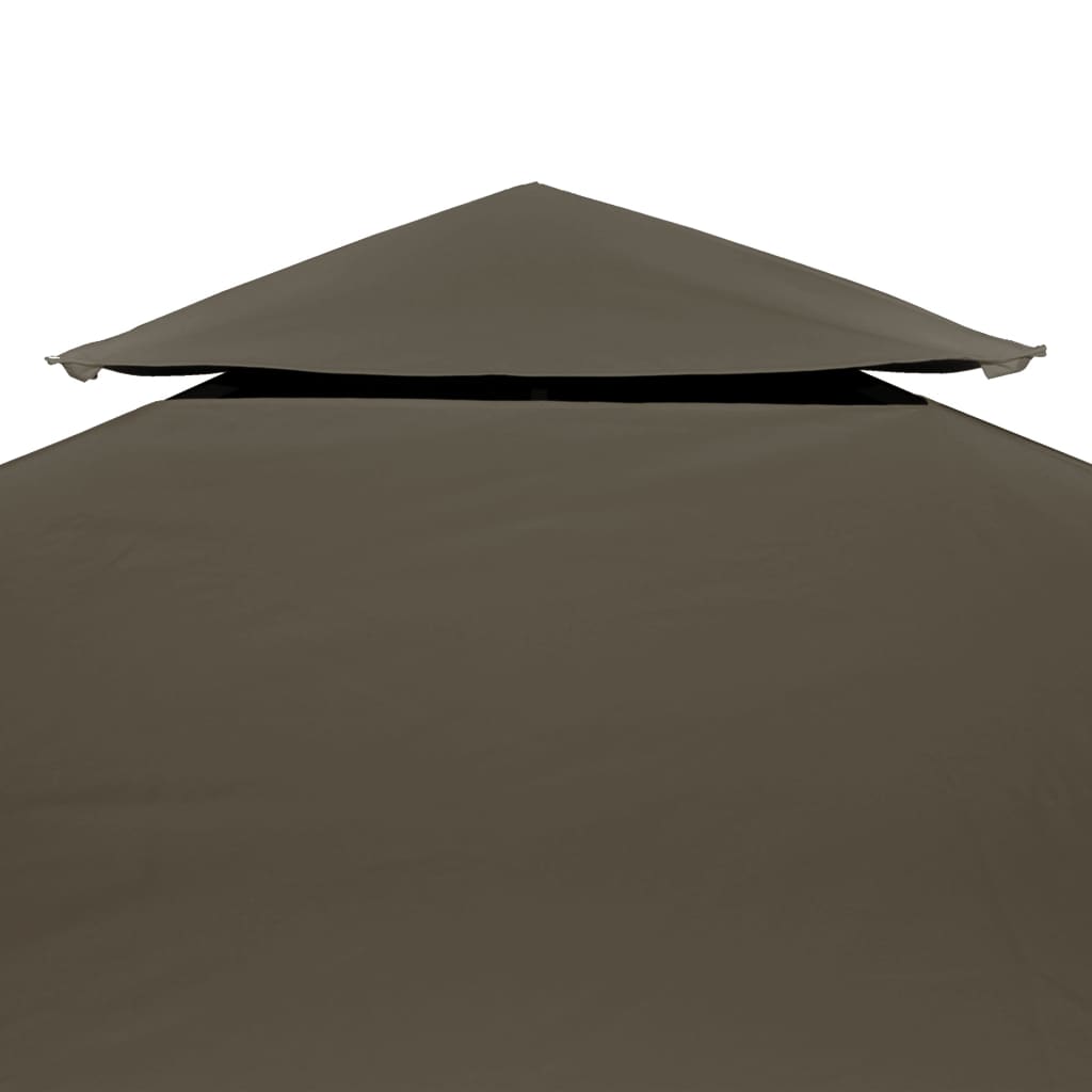 vidaXL Dobbel toppduk til paviljong 310 g/m² 4x3 m gråbrun