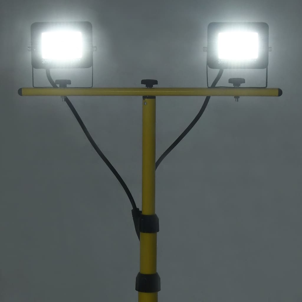 vidaXL LED-flomlys med stativ 2x30 W kaldhvit
