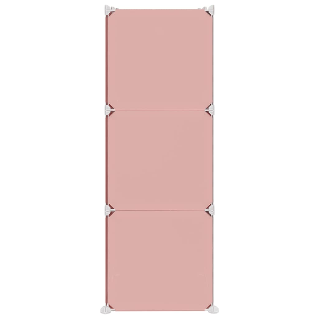 vidaXL Oppbevaringshylle med 6 kuber rosa PP