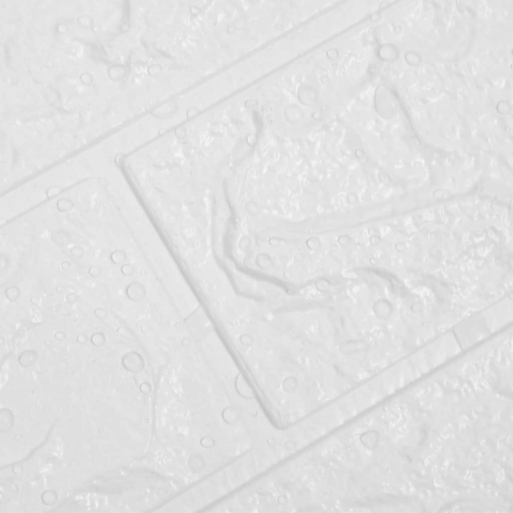 vidaXL 3D-tapet murstein selvklebende 10 stk hvit