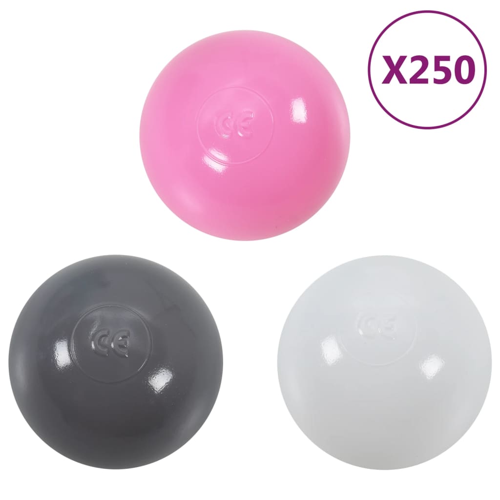 vidaXL Prinsessetelt med 250 baller rosa 133x140 cm