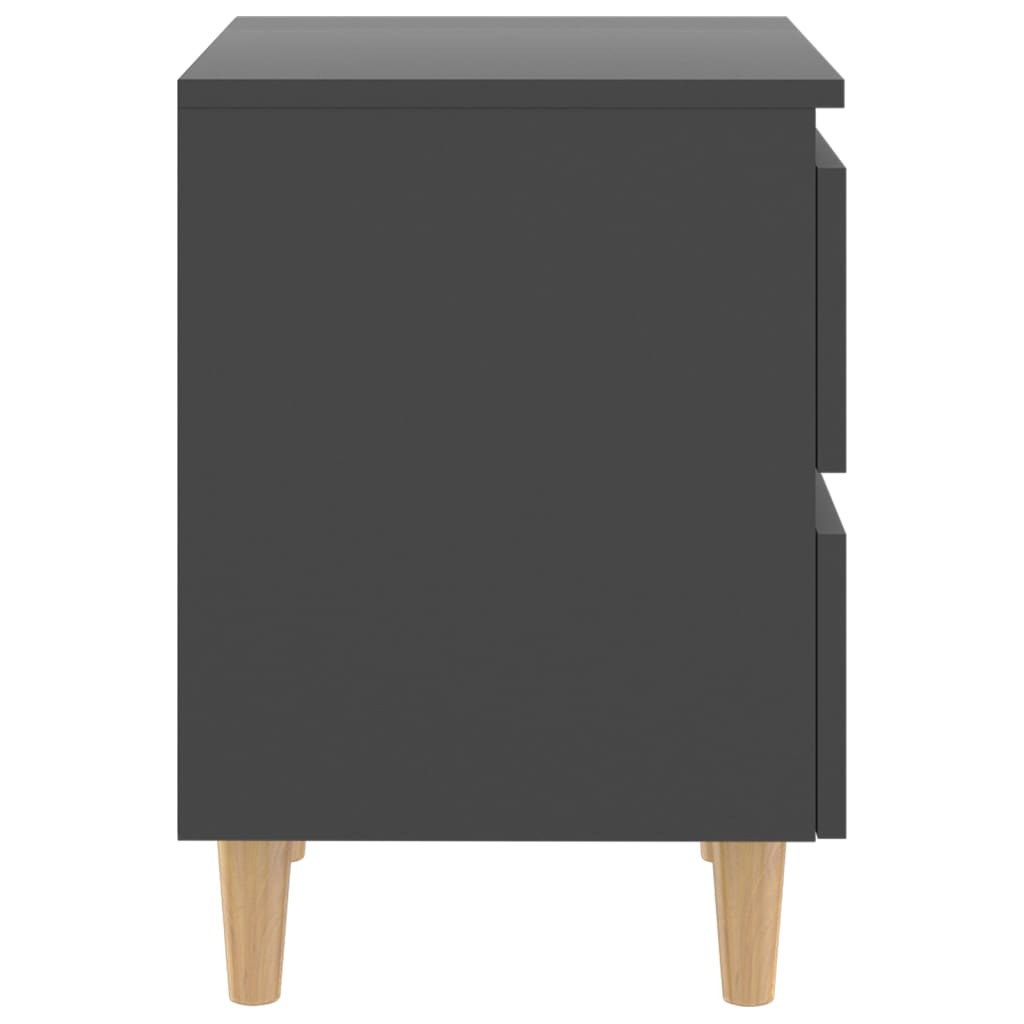 vidaXL Nattbord med heltre furuben 2 stk grå 40x35x50 cm