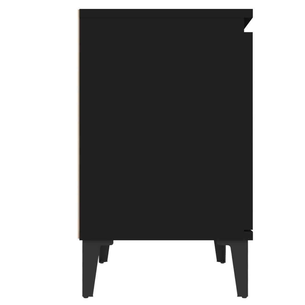vidaXL Nattbord med metallben 2 stk svart 40x30x50 cm