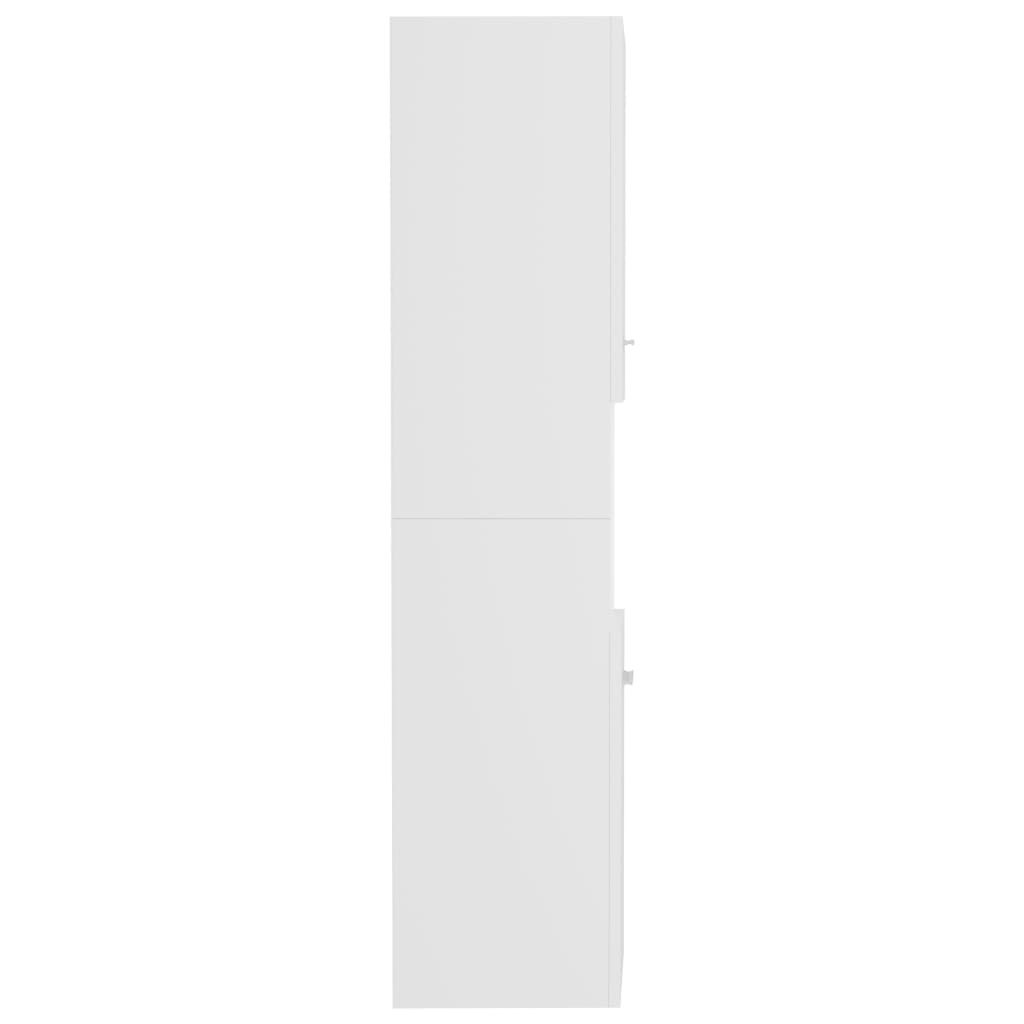 vidaXL Baderomsskap hvit 30x30x130 cm sponplate