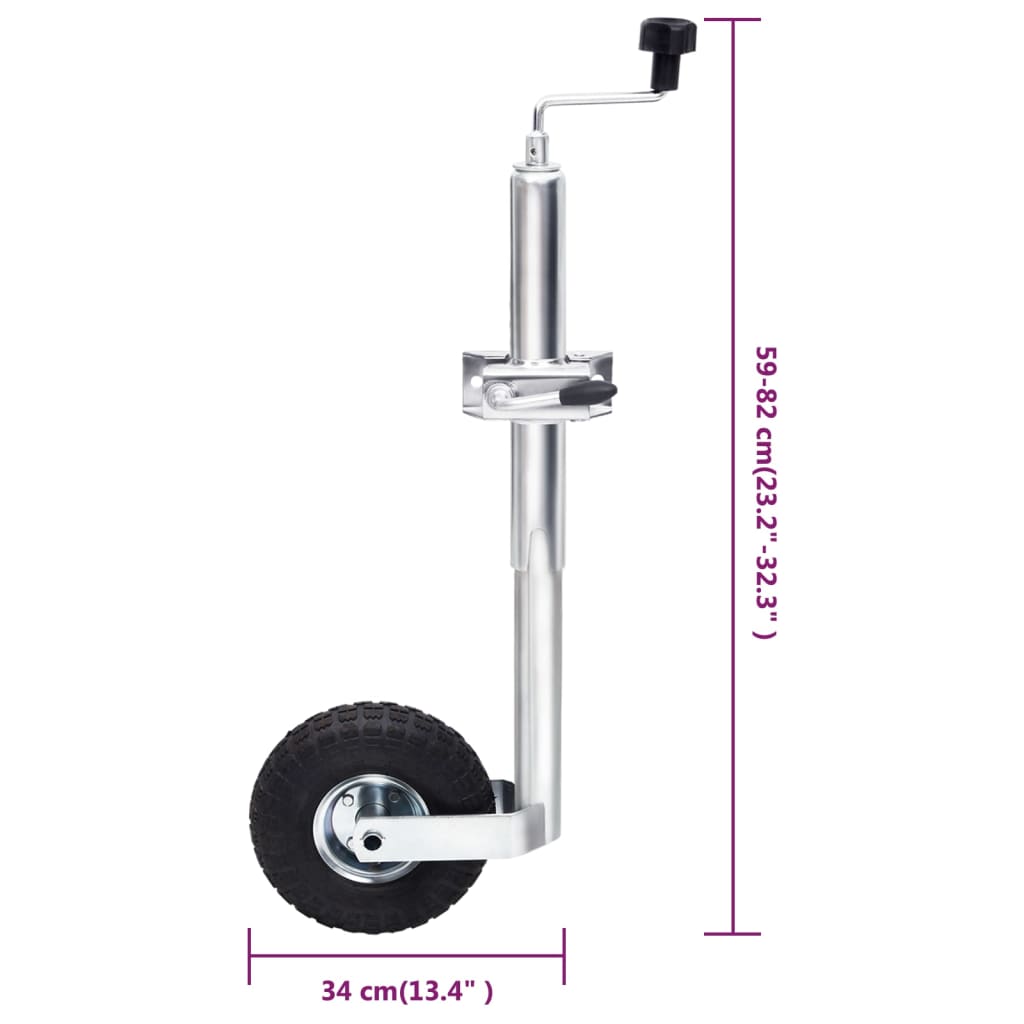 vidaXL Støttehjul til tilhenger med klemme 48 mm galvanisert stål