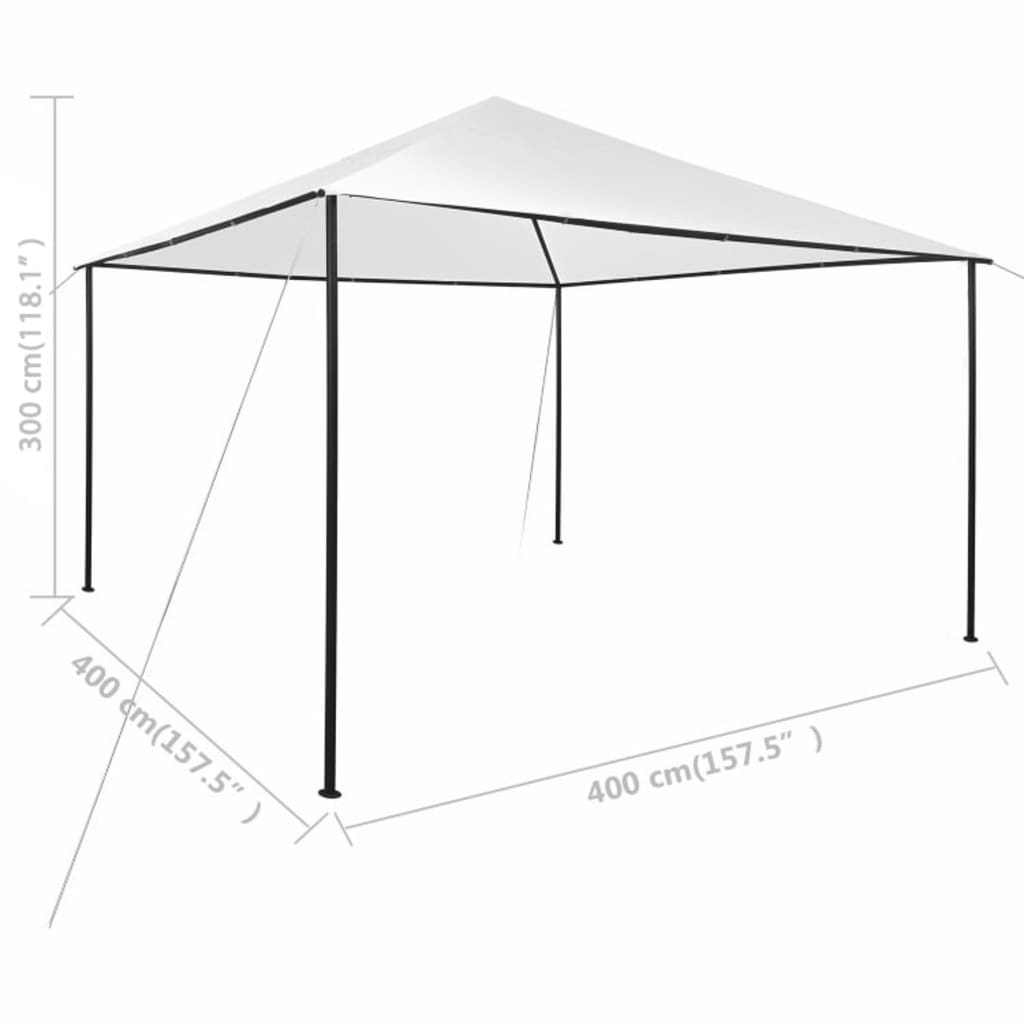 vidaXL Paviljong 4x4x3 m hvit 180 g/m²