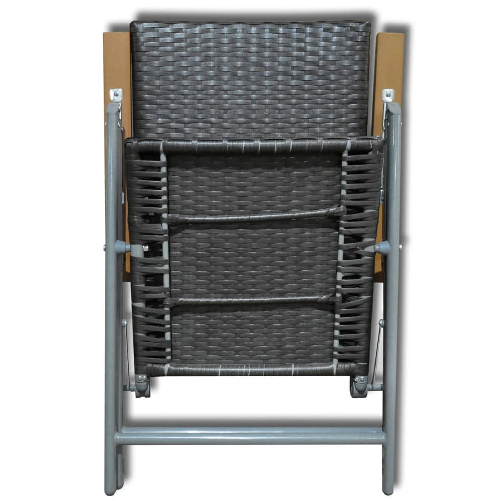 vidaXL Hagelenestoler 2 stk polyrotting og aluminium brun