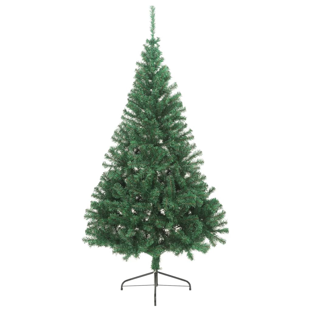 vidaXL Kunstig juletre halvt med stativ grønn 180 cm PVC