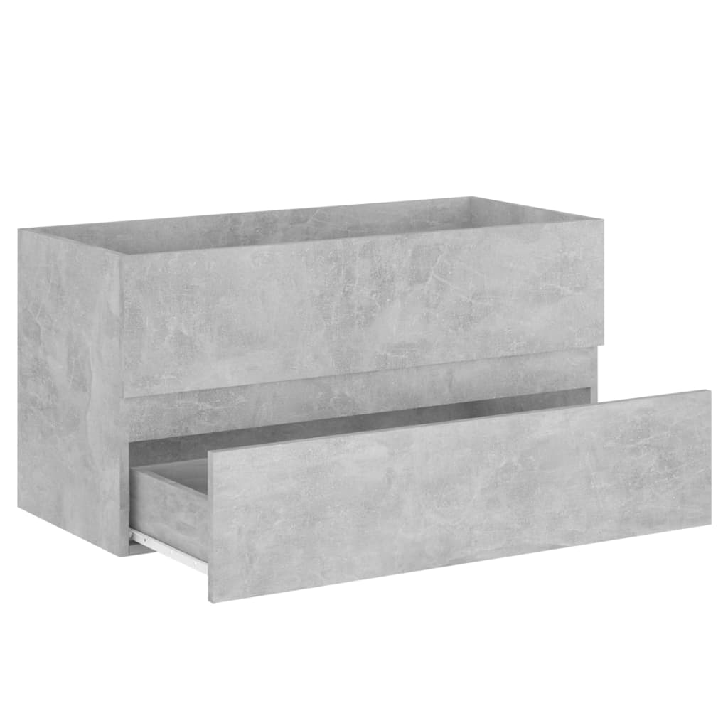 vidaXL Baderomsmøbler 2 stk betonggrå sponplate