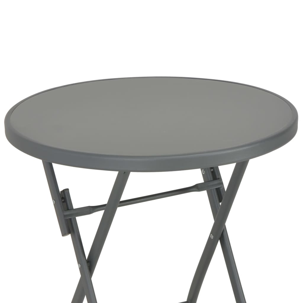 vidaXL Sammenleggbart bistrobord grå 60x70 cm glass og stål