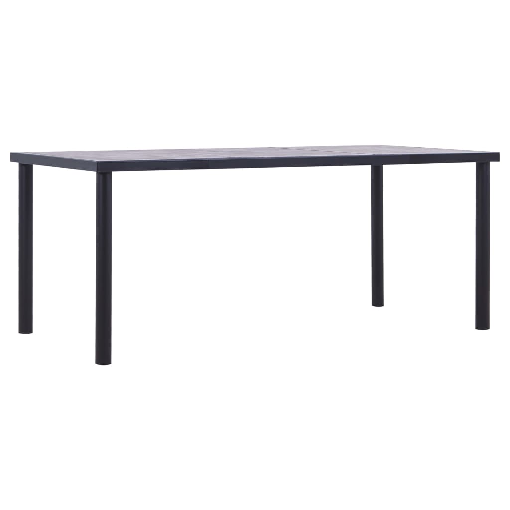 vidaXL Spisebord svart og betonggrå 180x90x75 cm MDF