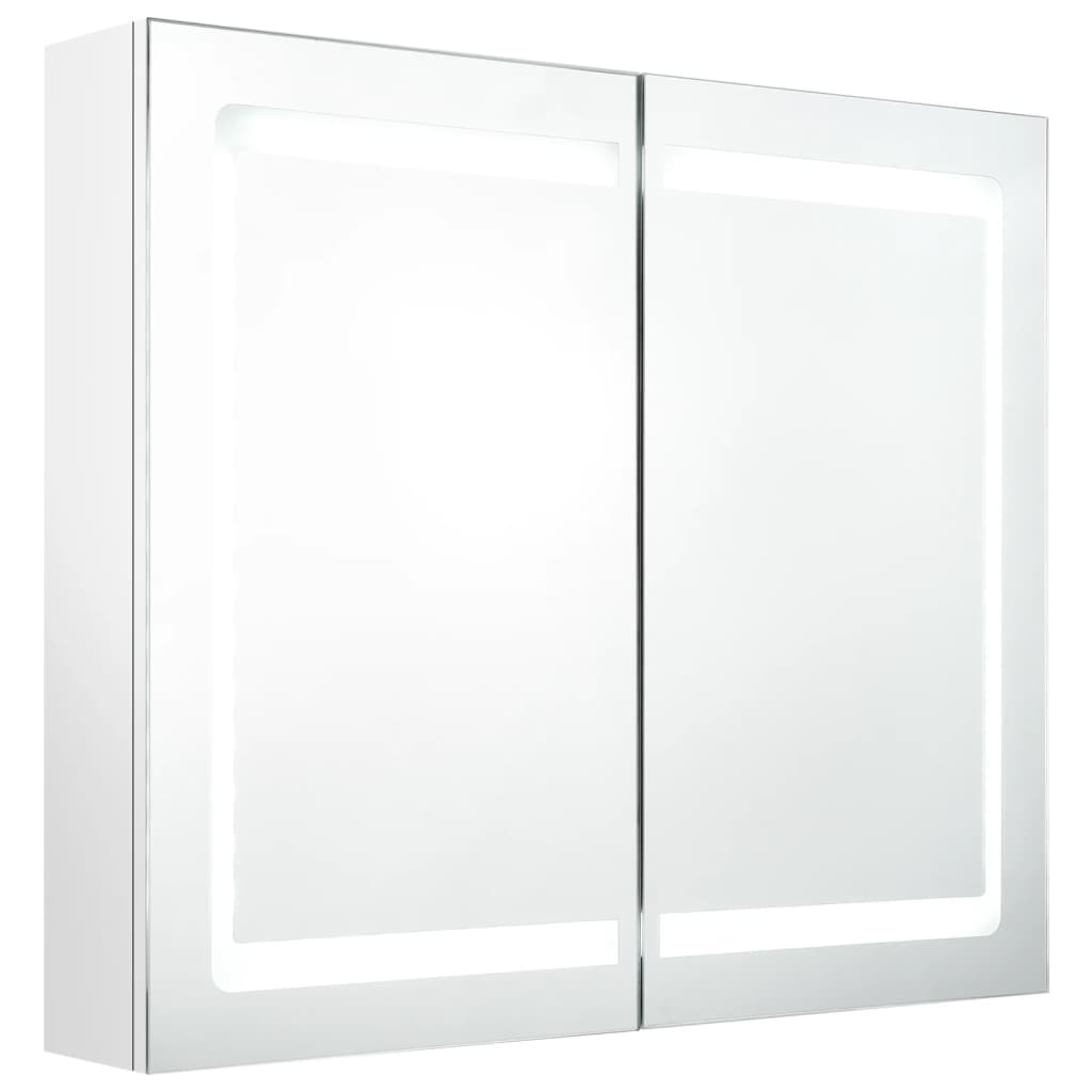 vidaXL LED-speilskap til bad blank hvit 80x12x68 cm