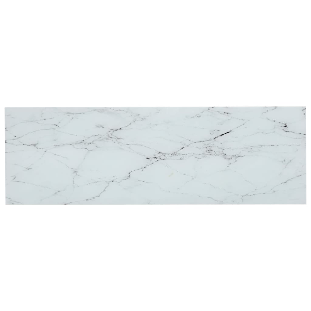 vidaXL Hylle hvit marmor og gjennomsiktig 100x36x168 cm herdet glass