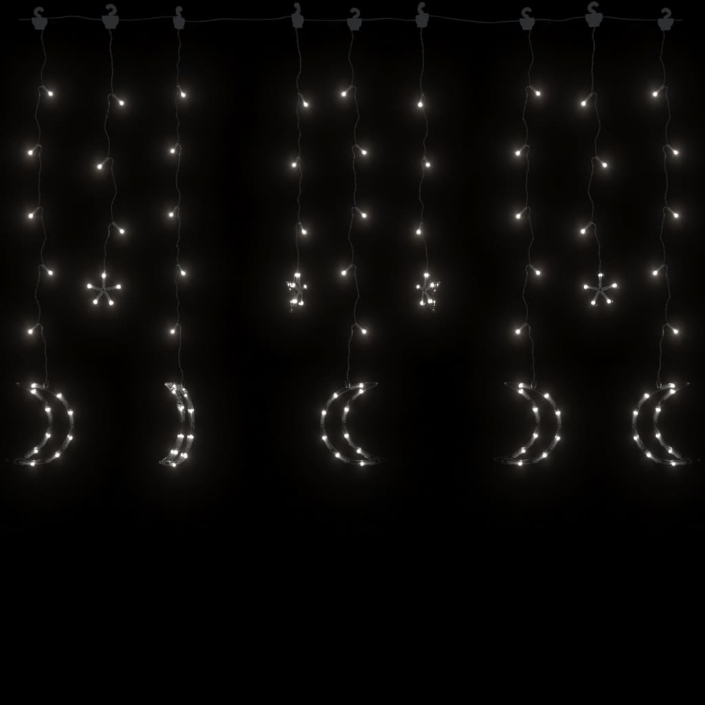vidaXL Lysslynge stjerne og måne med fjernkontroll 345 LED kaldhvit