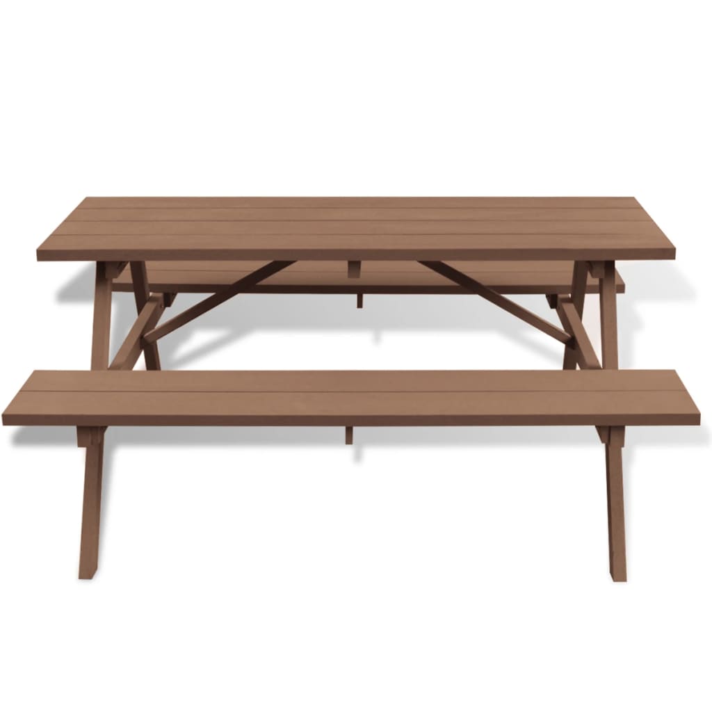 vidaXL Piknikbord med benker brun 150x139x72,5 cm WPC
