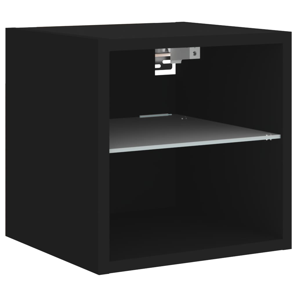 vidaXL Vegghengte TV-enheter med LED 6 deler svart konstruert tre