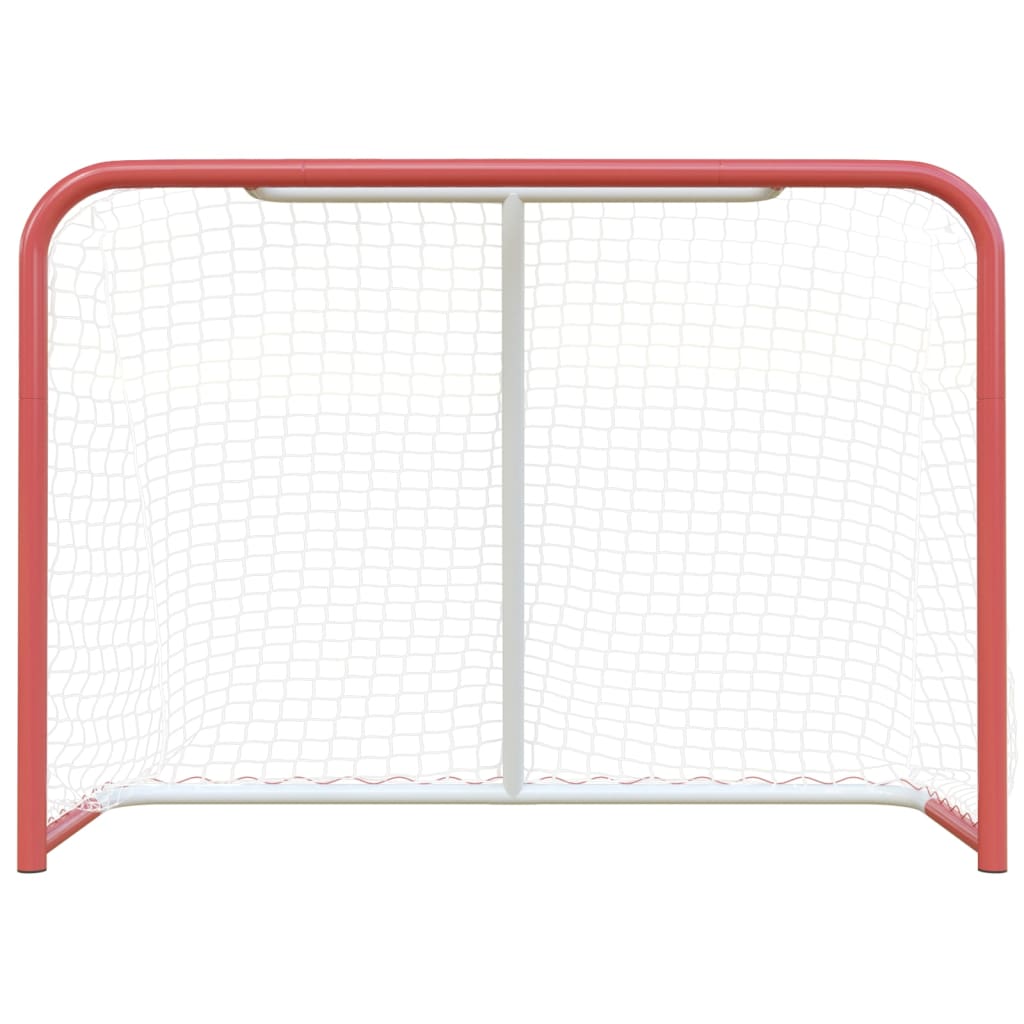 vidaXL Hockeymål med nett rød og hvit 153x60x118 cm stål og polyester
